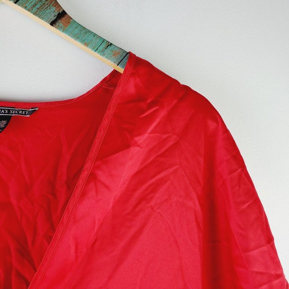 Victoria's Secret Red Kimono Love Robe Tie Front Cardigan OS - Picture 4 of 9